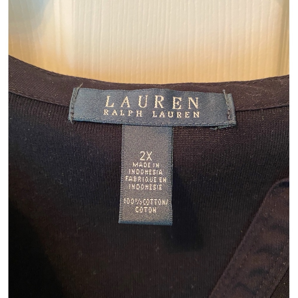 Lauren Ralph Lauren Black 3/4 Length Sleeve Top View 3